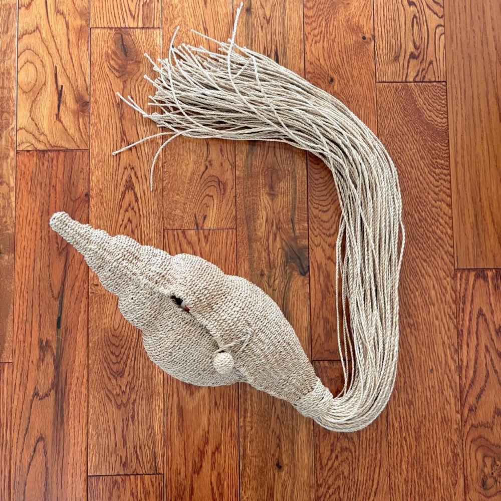 Cult Gaia  Natural Camilla Shell Clutch with Long Fringe